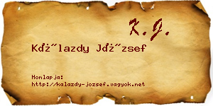 Kálazdy József névjegykártya